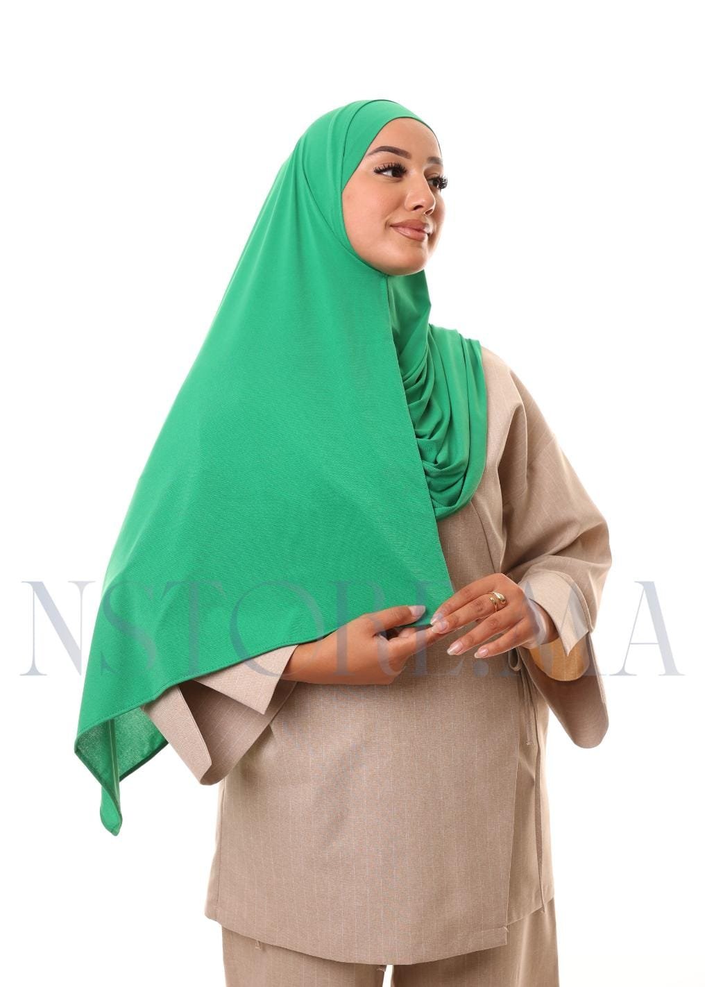 شال مزدوج - أخضر ملكي -