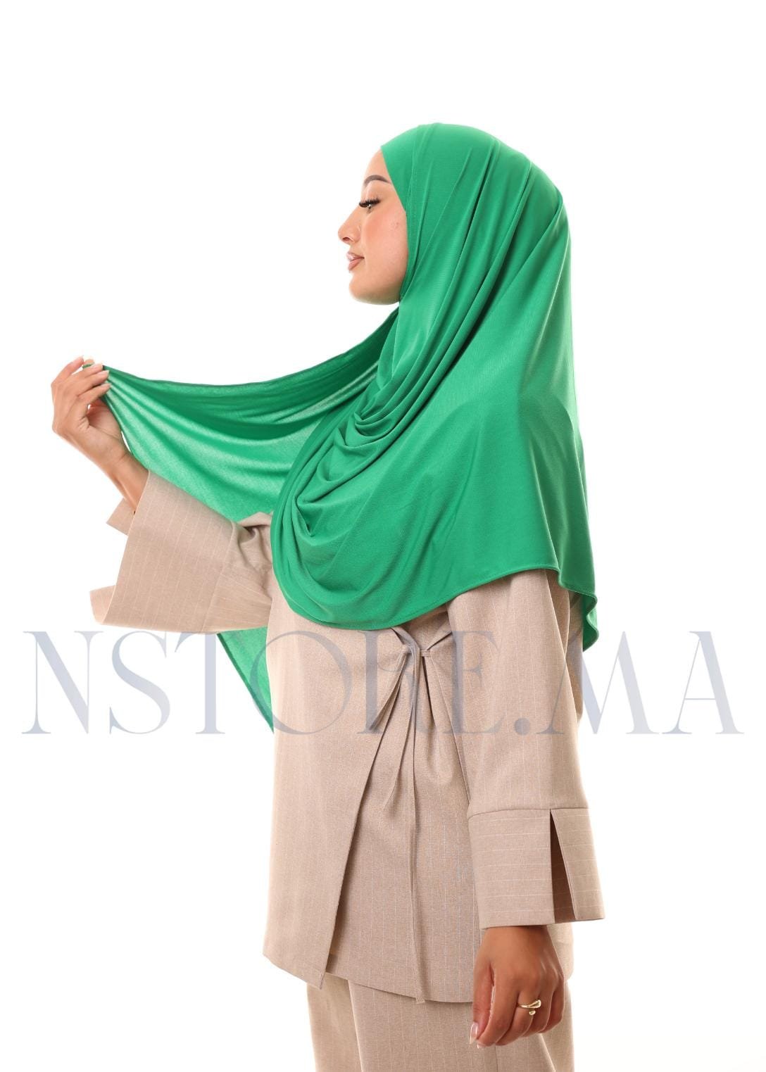 شال مزدوج - أخضر ملكي -