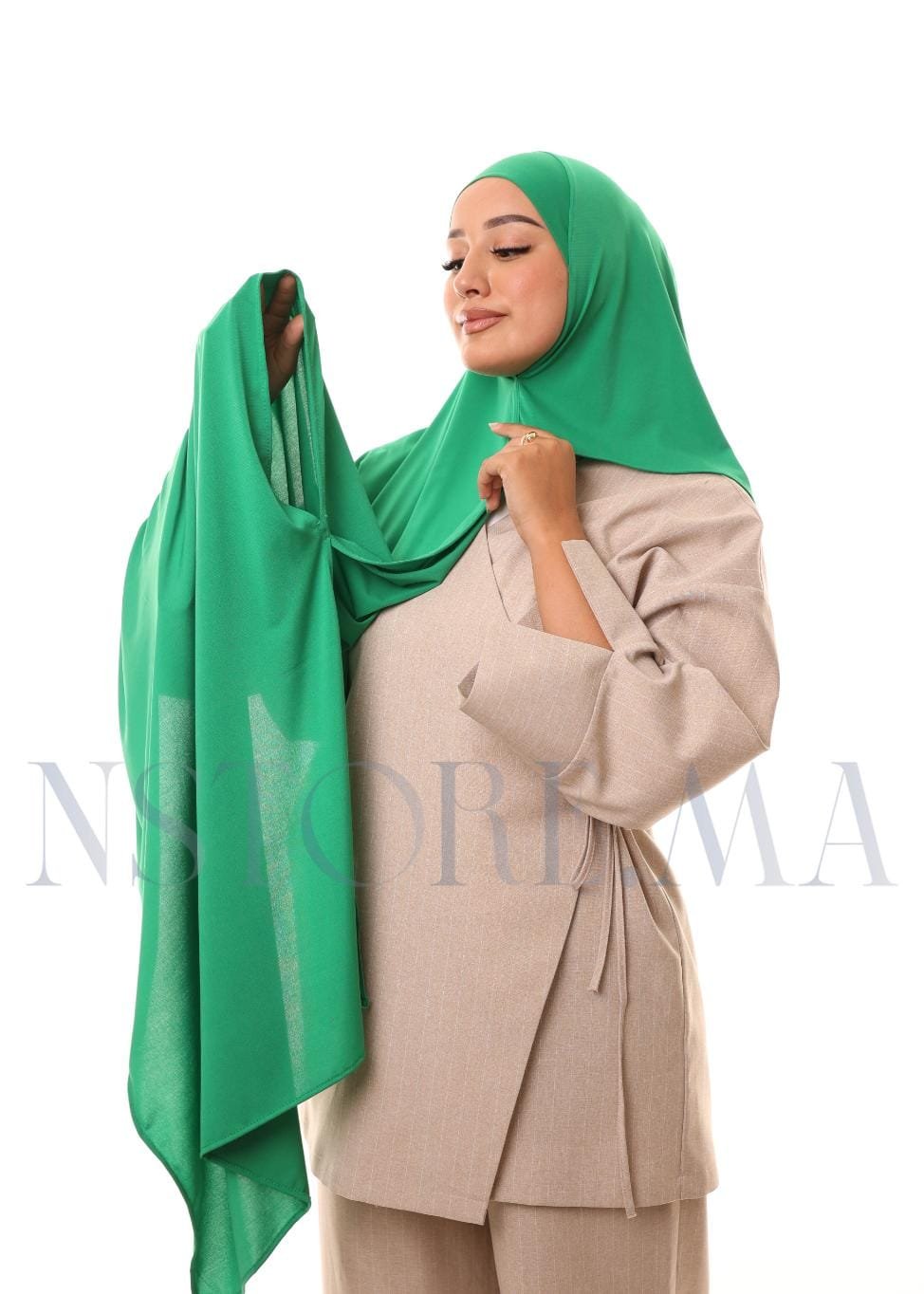 شال مزدوج أخضر ملكي