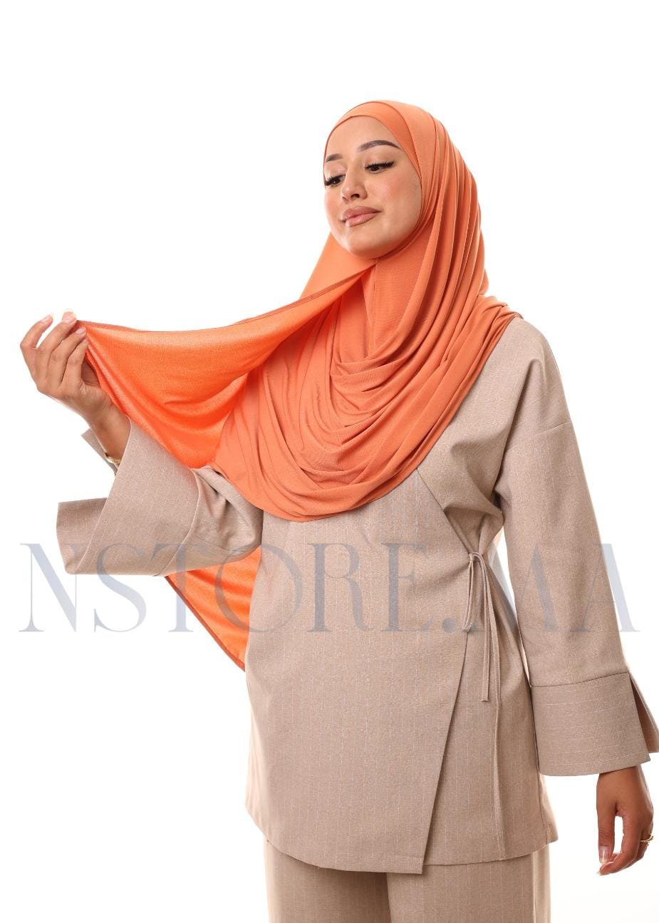 شال مزدوج - برتقالي باستيل -