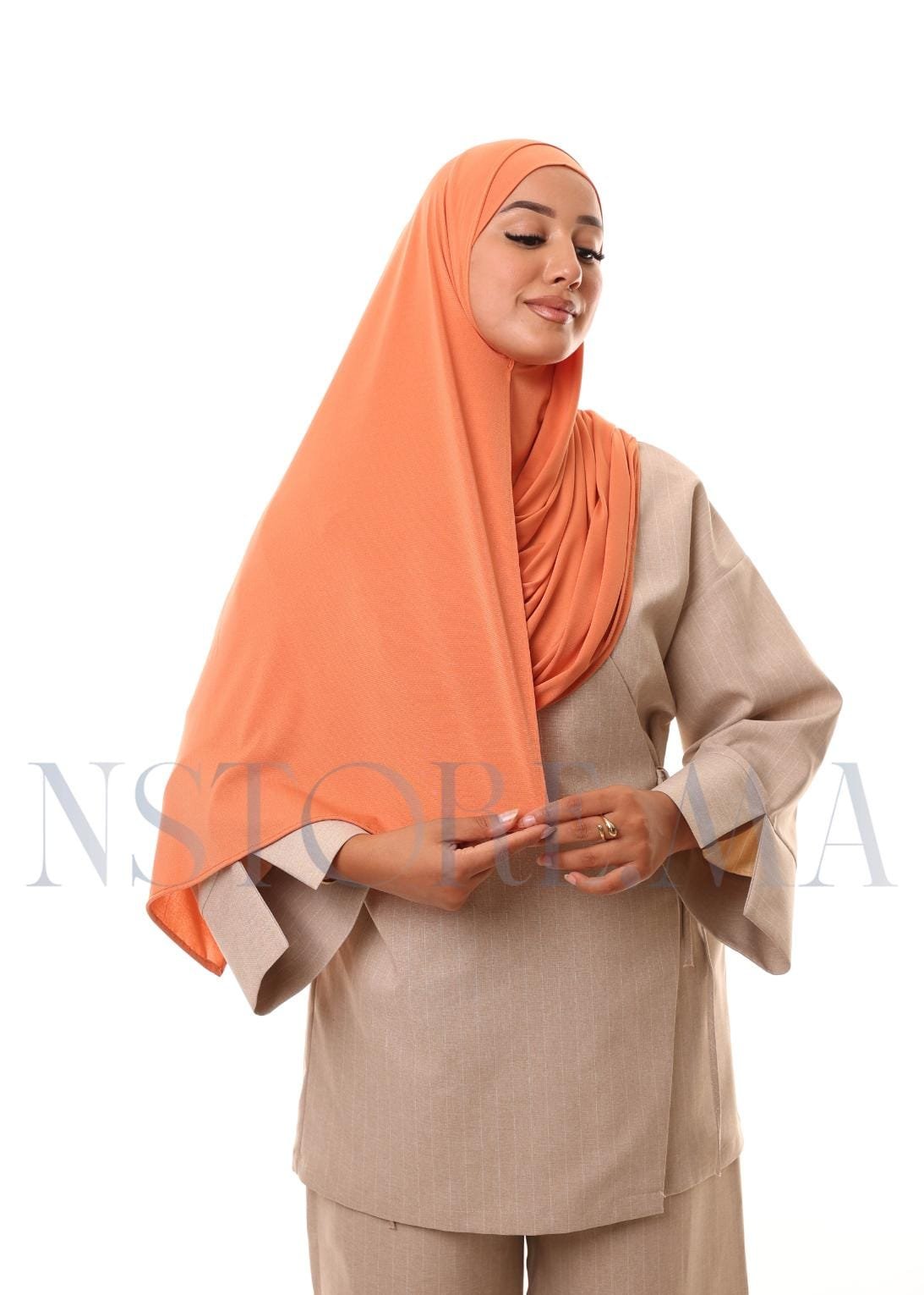 شال مزدوج - برتقالي باستيل -