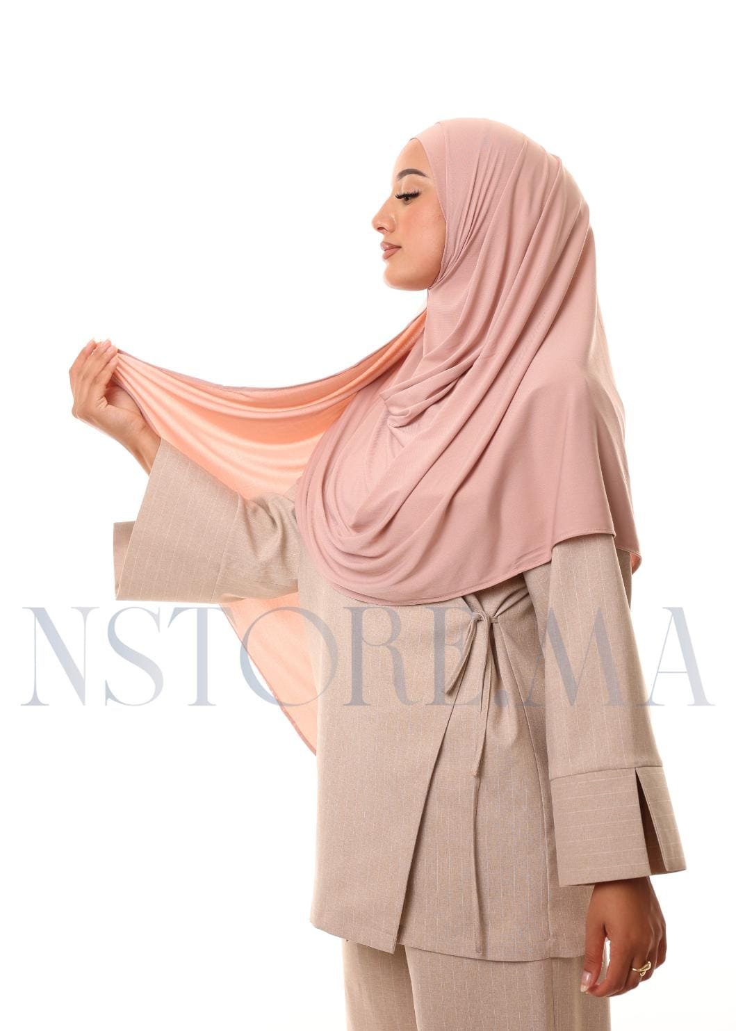 شال مزدوج - وردي -