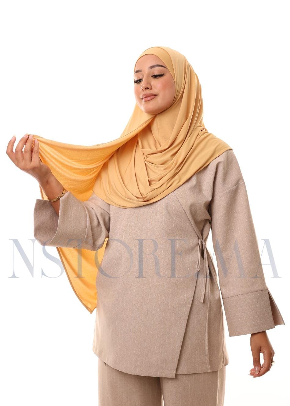 شال مزدوج - بيج -