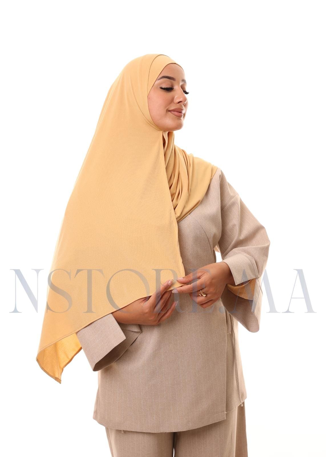 شال مزدوج - بيج -