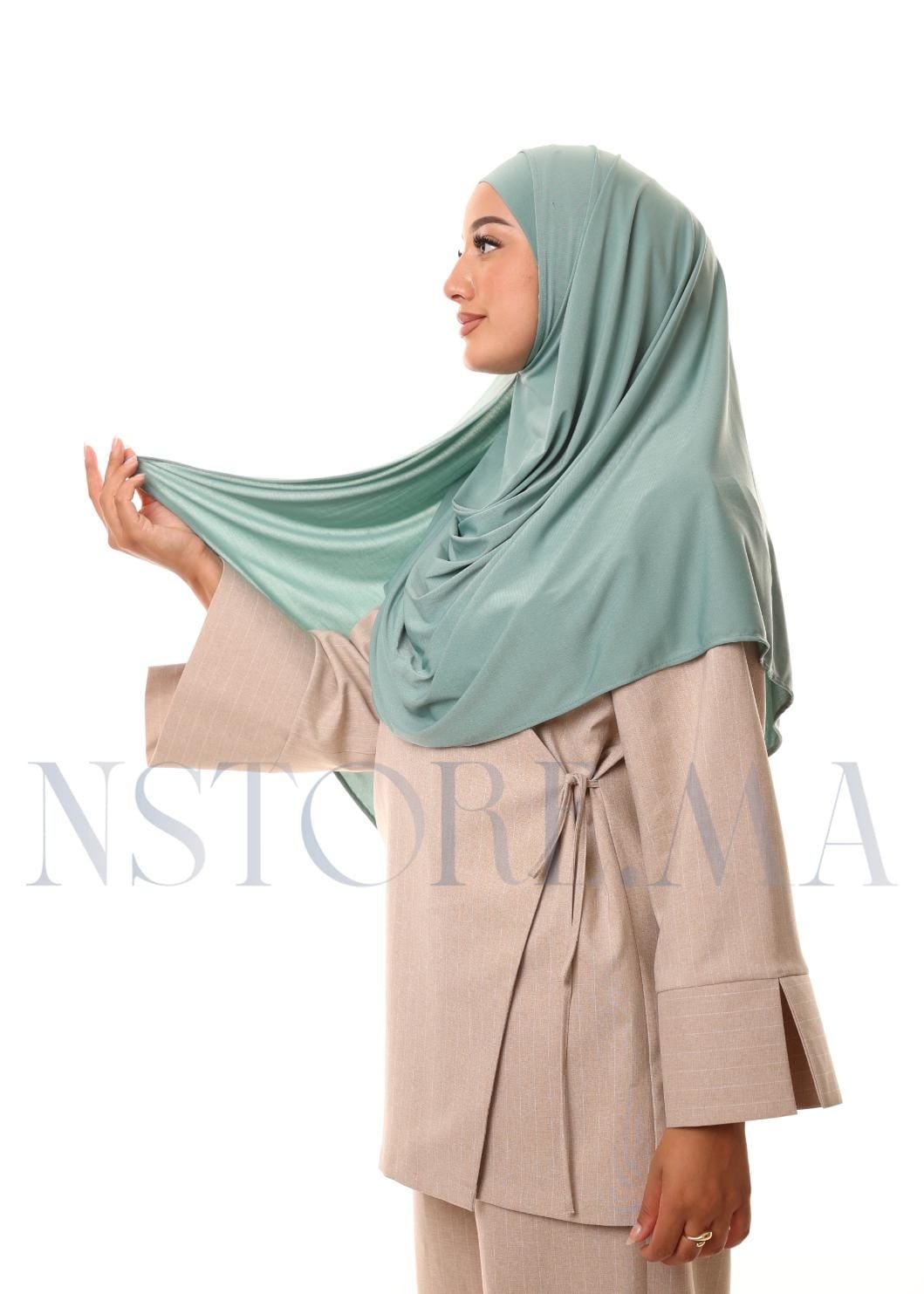 شال مزدوج - أخضر مائي -