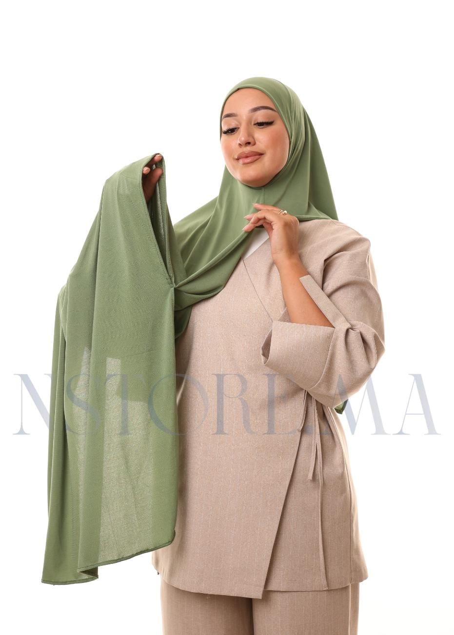 شال مزدوج أخضر عسكري