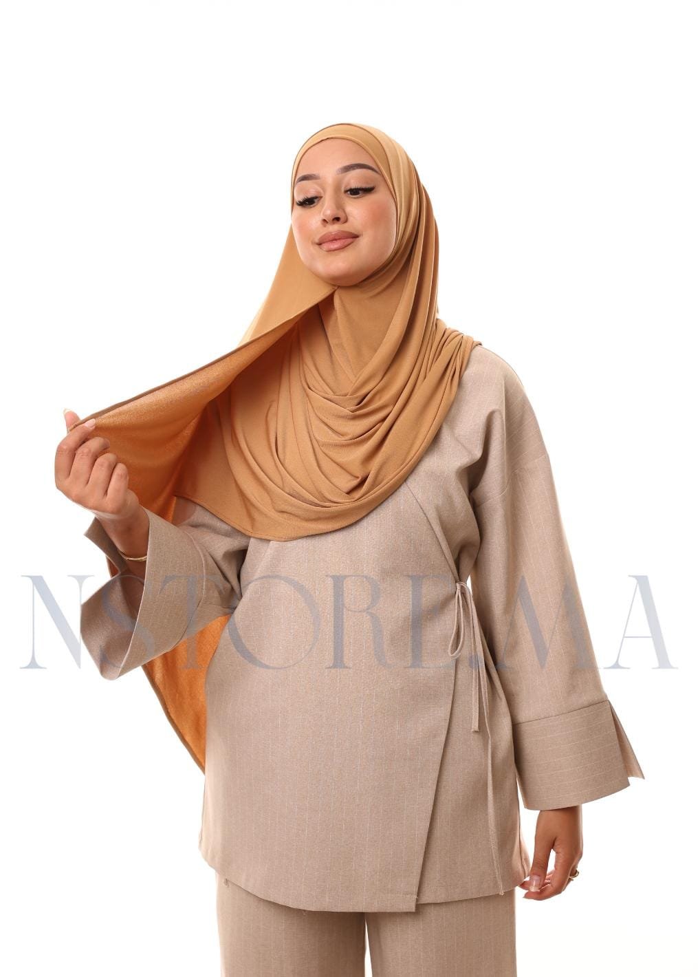 شال مزدوج - بيج رملي -