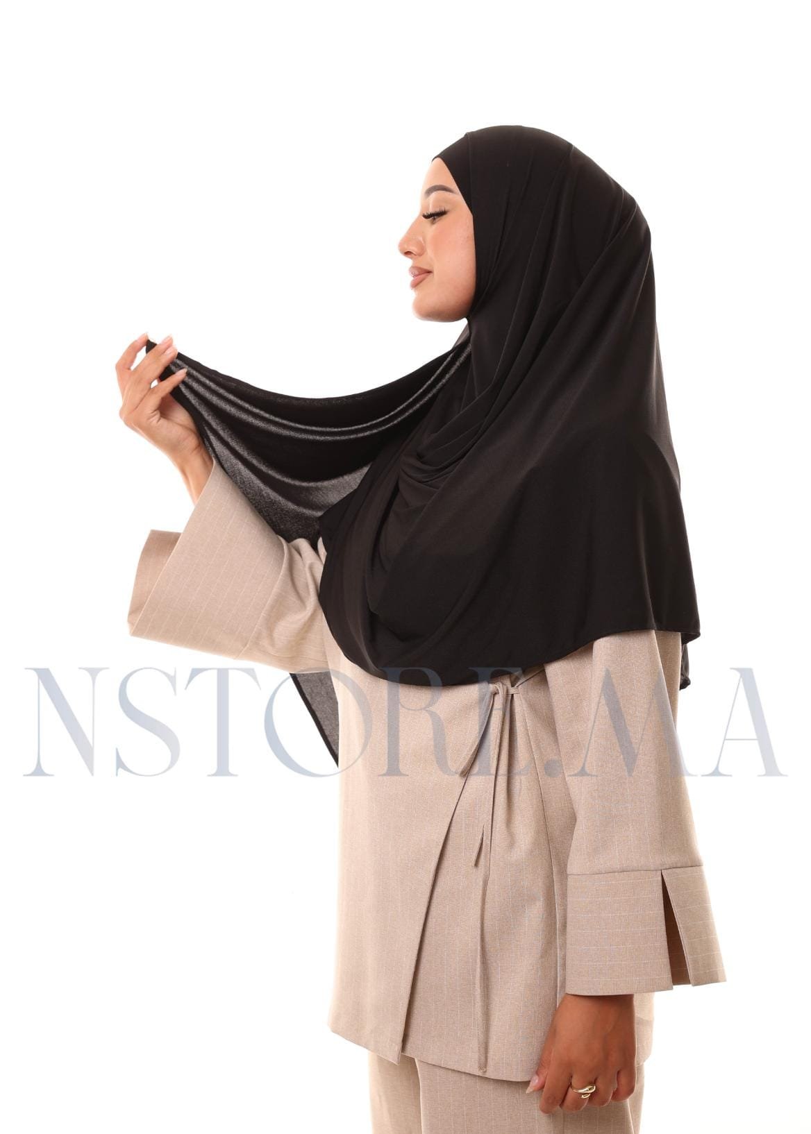 شال مزدوج - أسود -