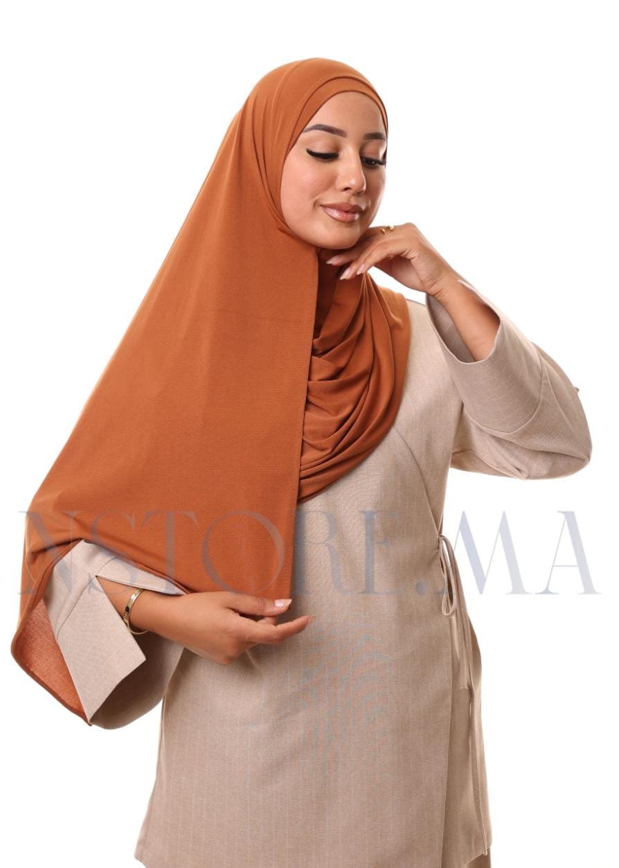 شال مزدوج - بني كراميل -