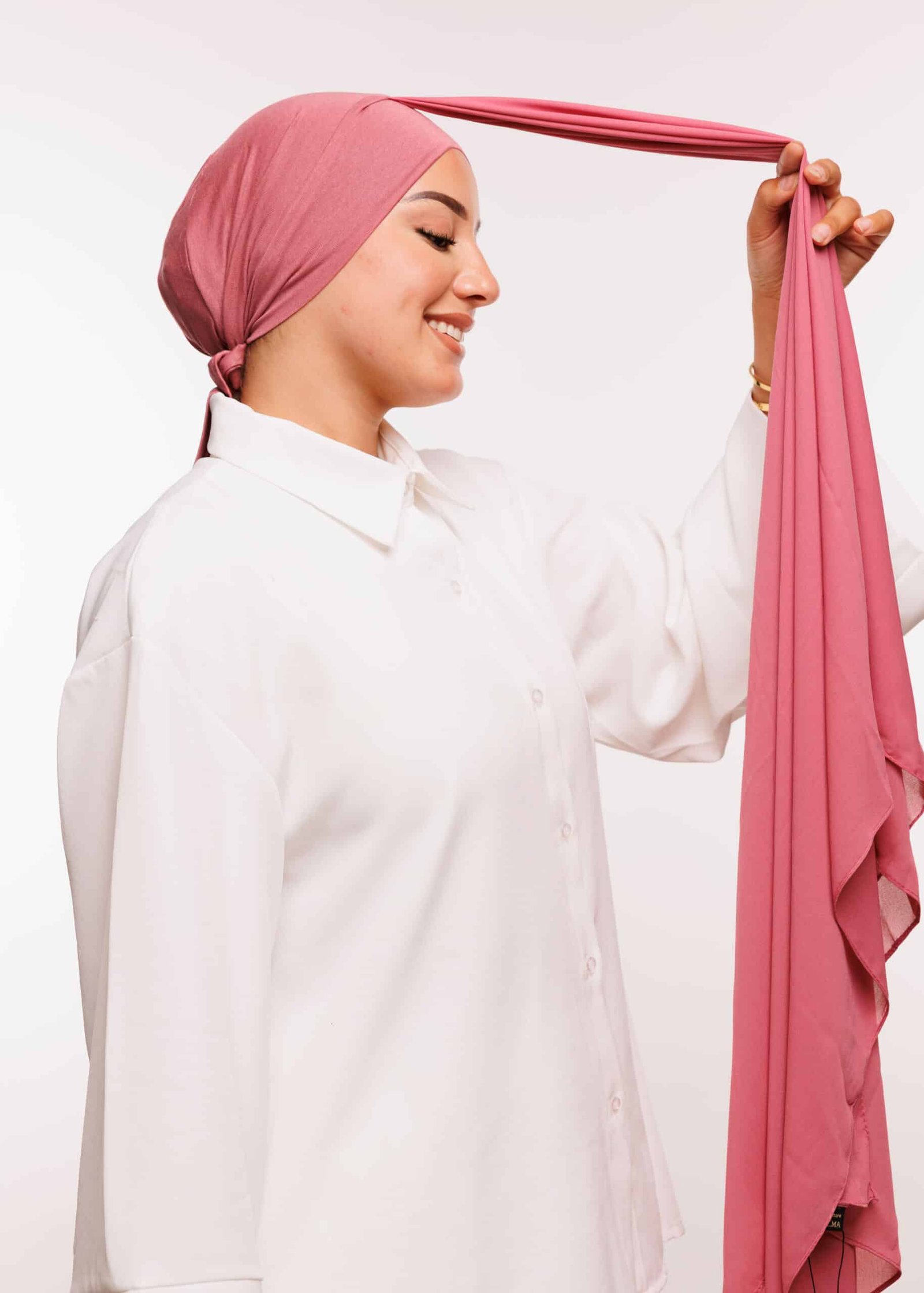 شال كريب بالبوني يربط من الخلف - كشيري فاتح -