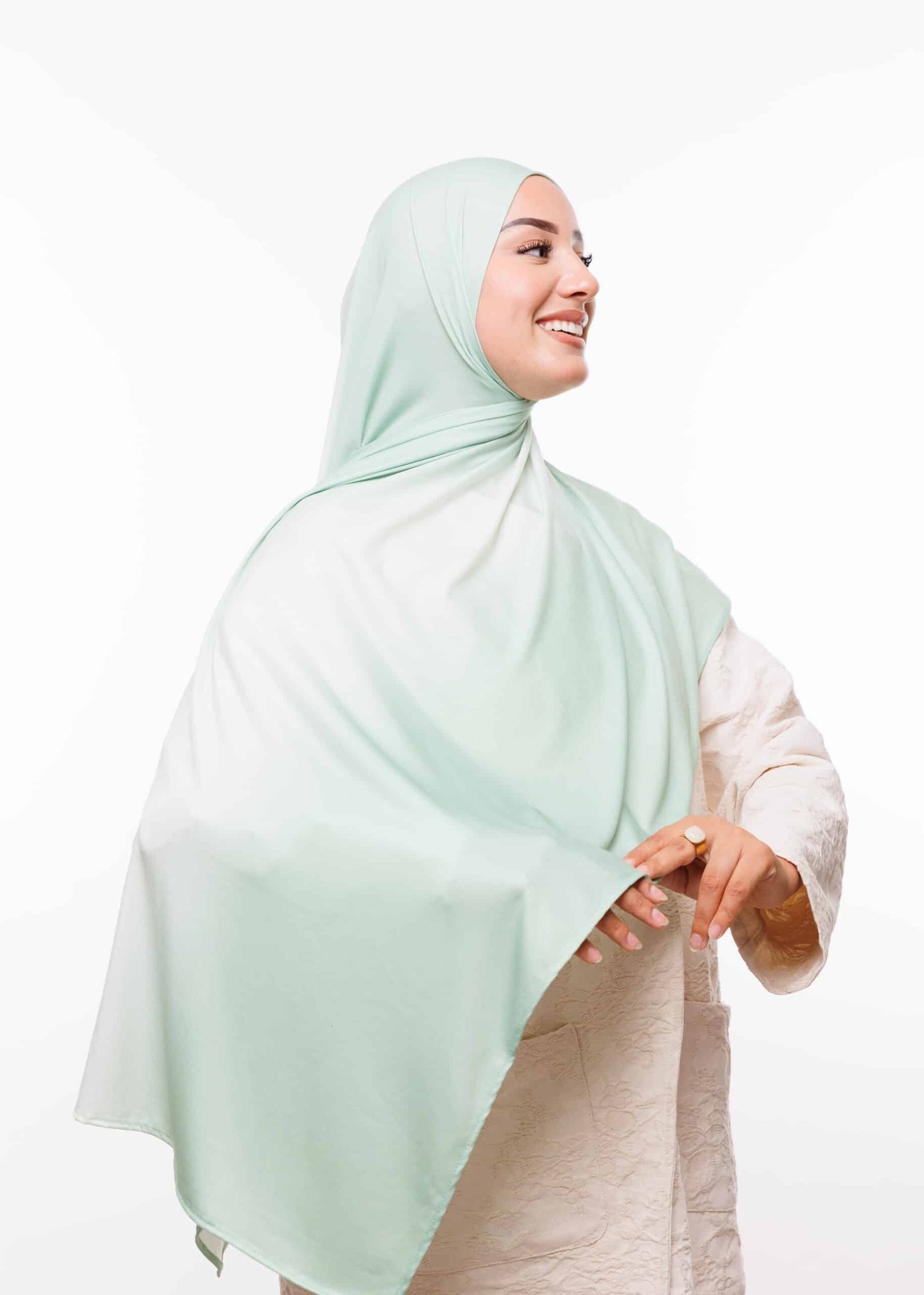 شال جيرسي بروميوم ديݣرادي - فستقي باستيل