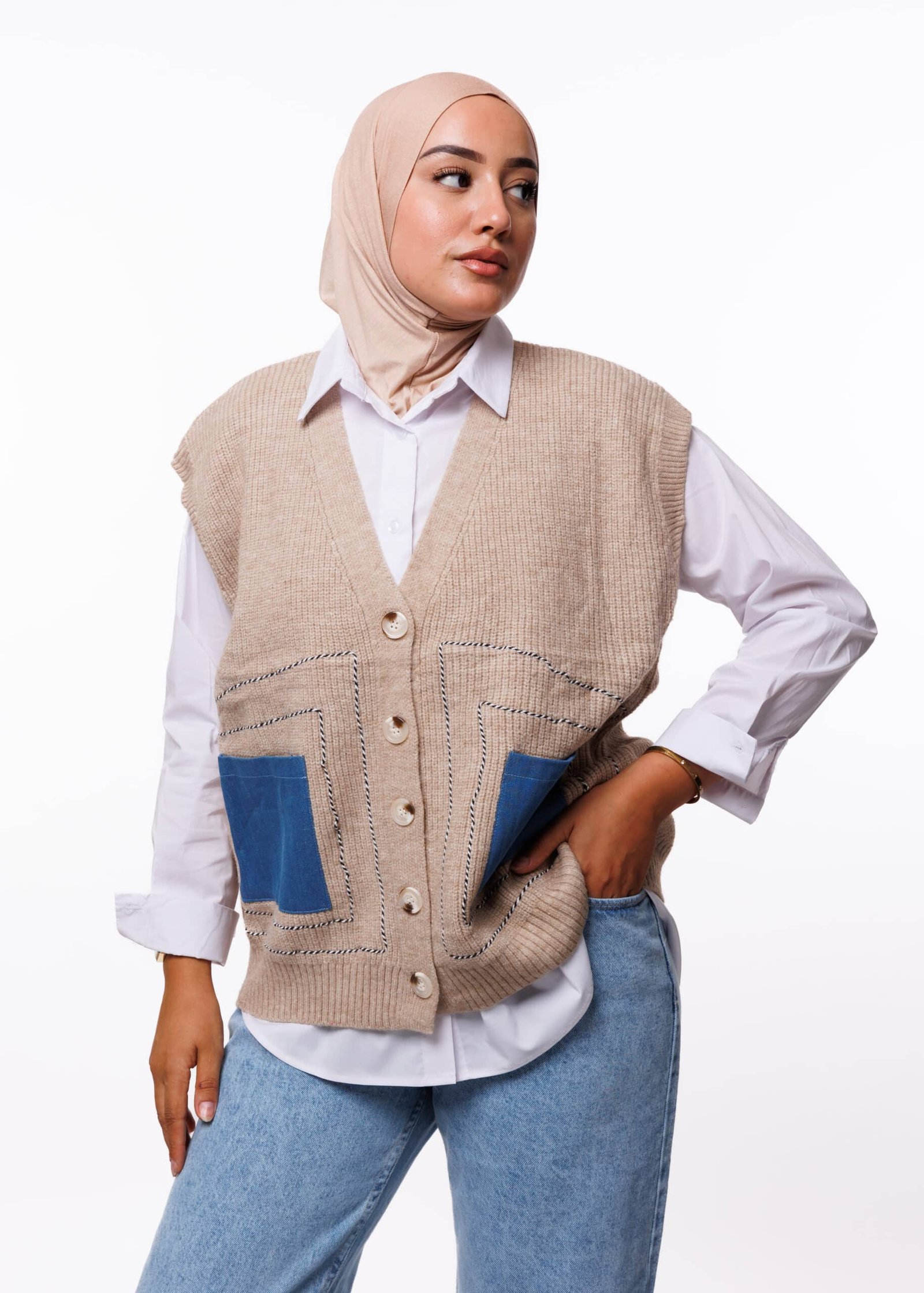 سترة صوفية بدون أكمام DA1122