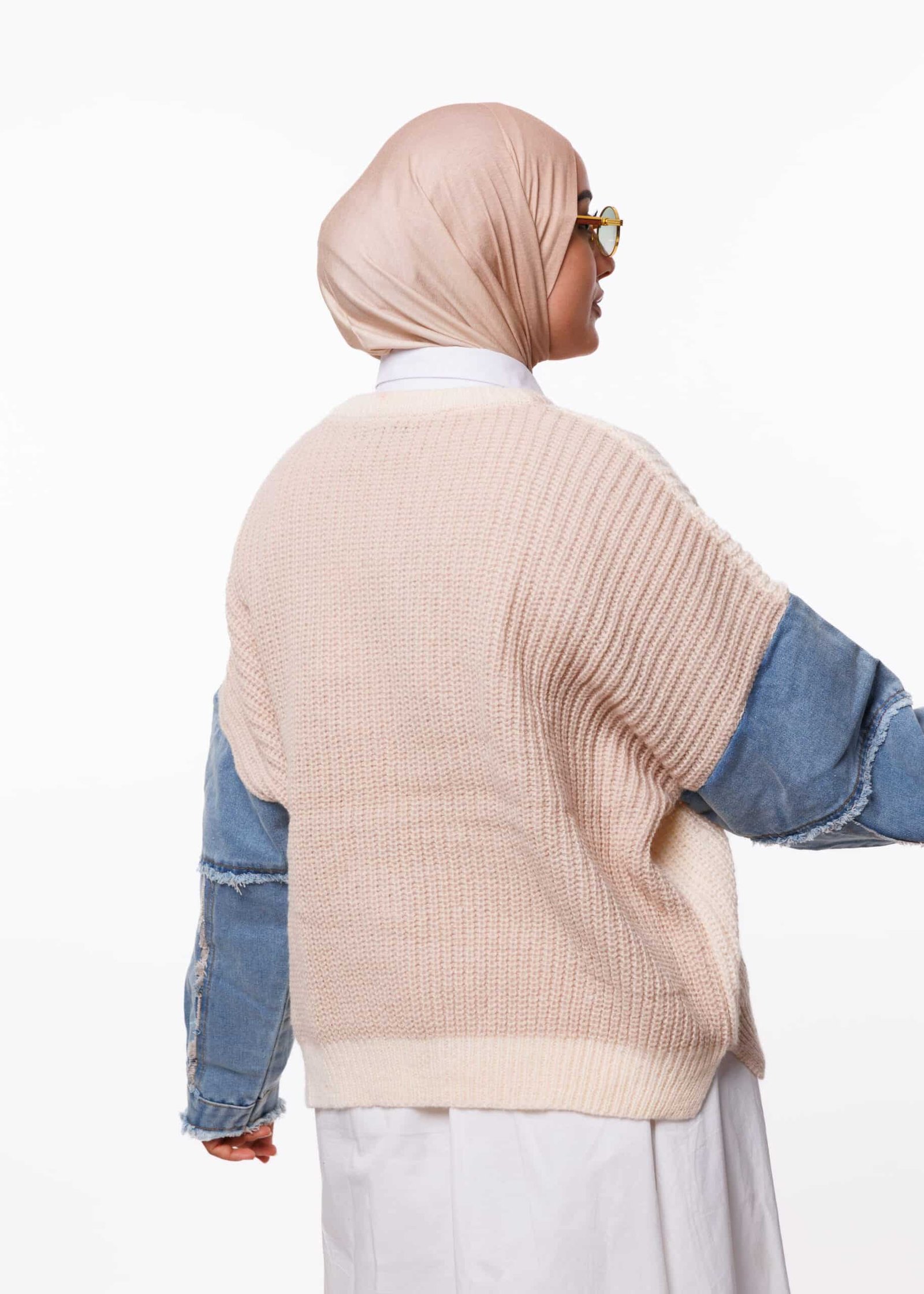 سترة صوفية بأكمام جينز-JS101