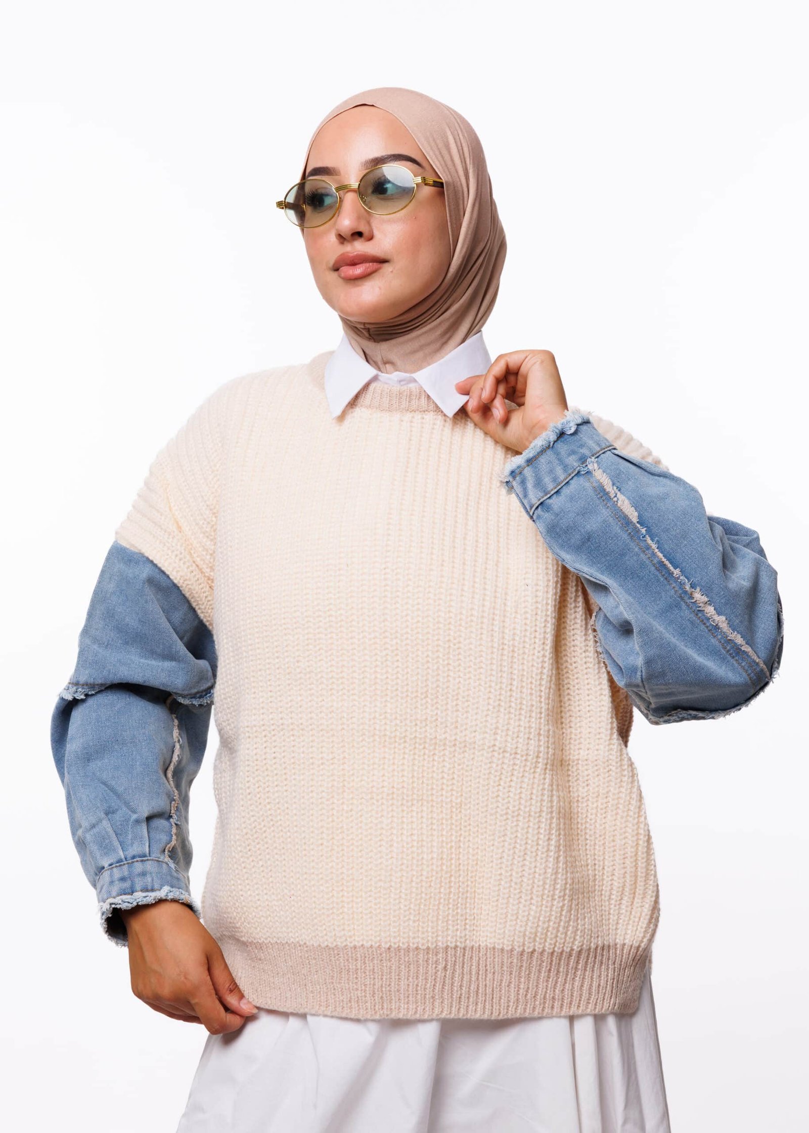 سترة صوفية بأكمام جينز-JS101