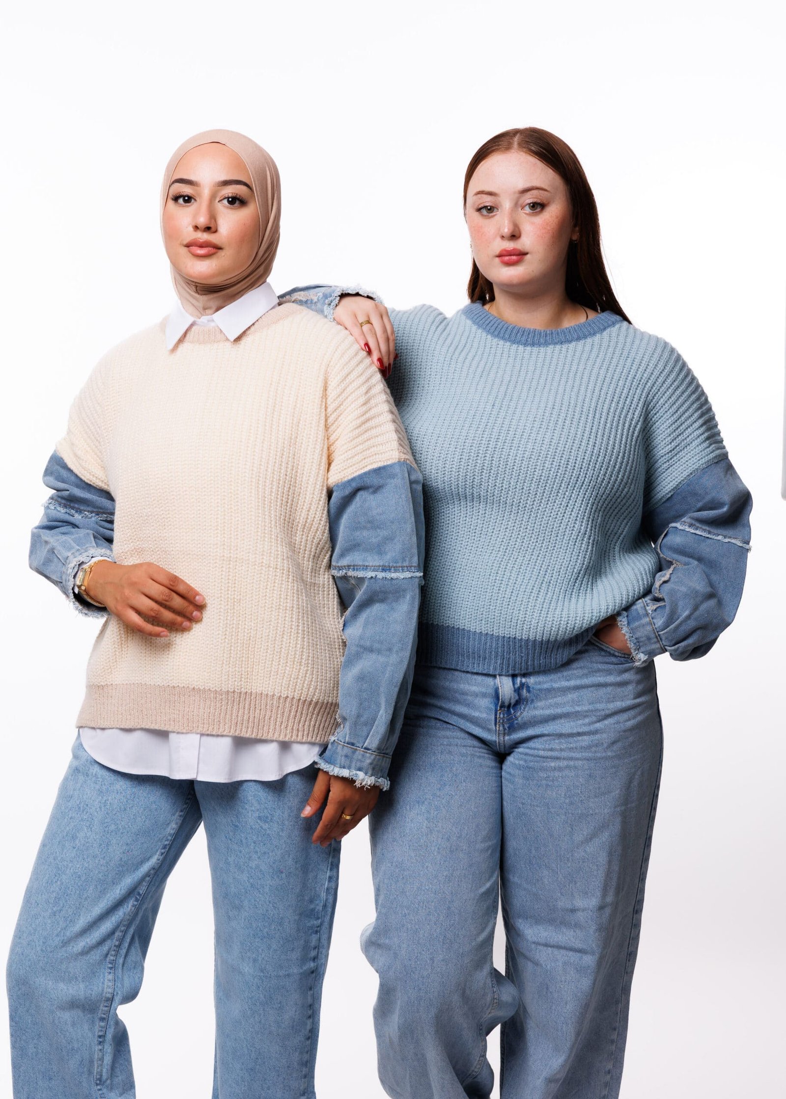 سترة صوفية بأكمام جينز-JS101