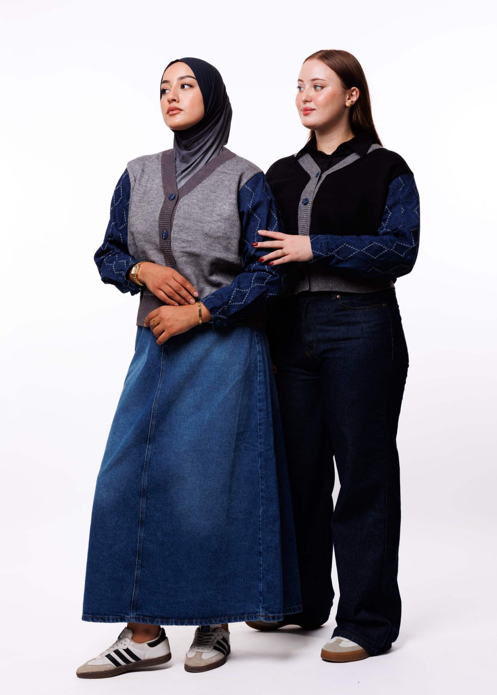 سترة صوفية بأكمام الجينز - JS105